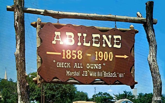 14b Abilene KS, sign (ppc 1970s)